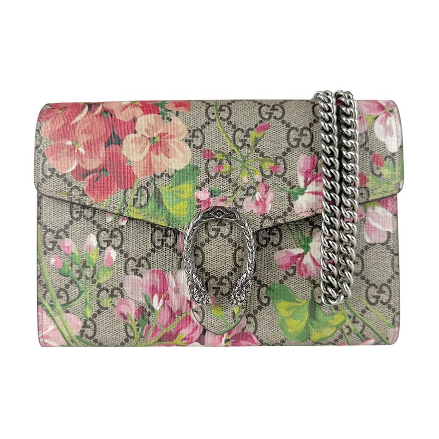 【美品】グッチ ディオニュソス 折り財布 GGスプリーム ファスナー ウォレット GUCCI（グッチ） チェーンウォレット GGフローラ ディオニュソス GG
