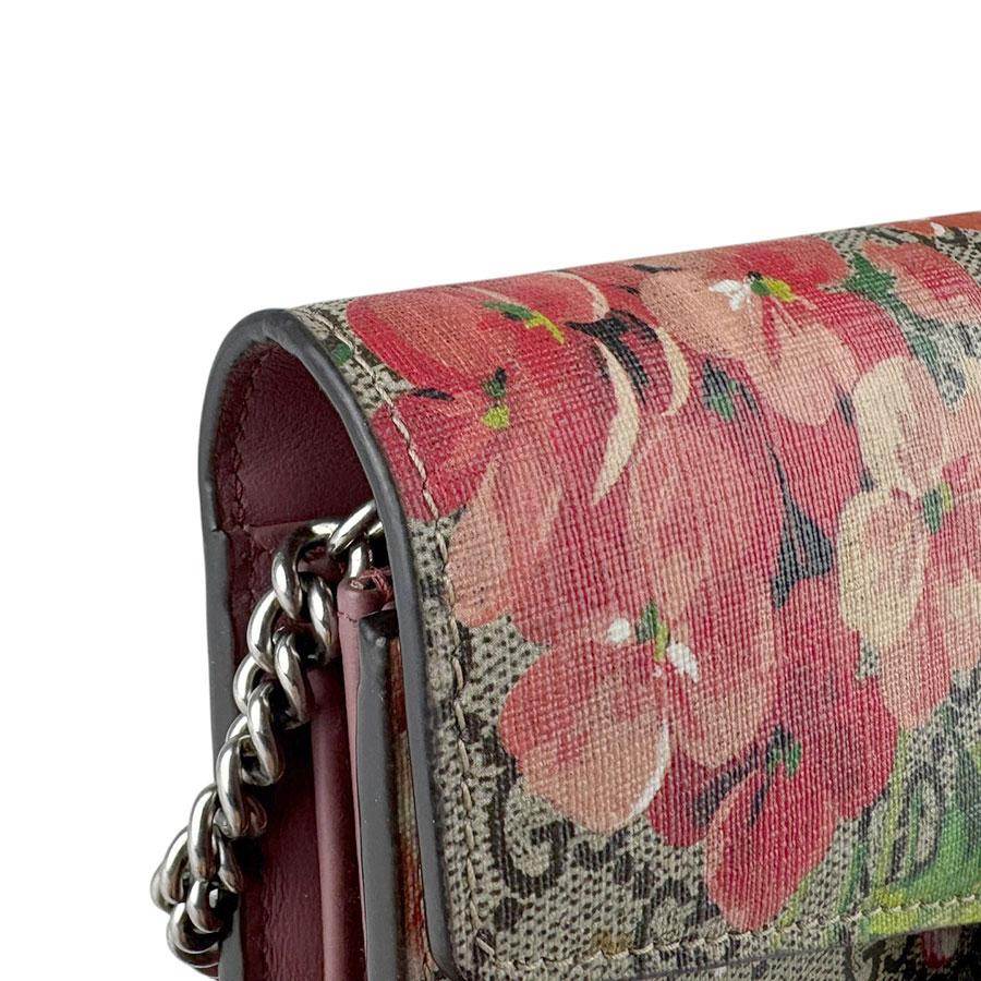 グッチ GUCCI  チェーンウォレット GGフローラ ディオニュソス GGスプリームキャンバス ブラウン/ピンク系 レディース 401231 送料無料【中古】 z9617 GUCCI（グッチ） チェーンウォレット GGフローラ ディオニュソス GG