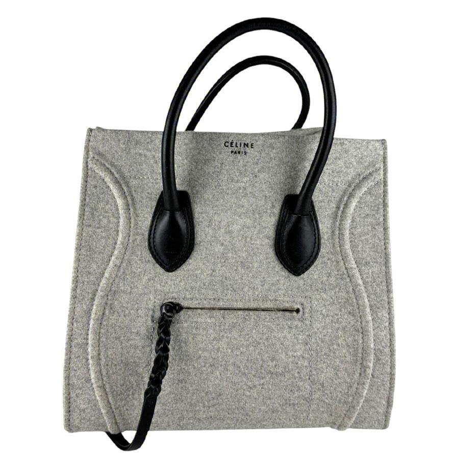【値下げ】CELINE セリーヌ　ラゲージ　ファントム　バッグ　フェルト　グレー CELINE（セリーヌ） ハンドバッグ ラゲージ ファントム フェルト