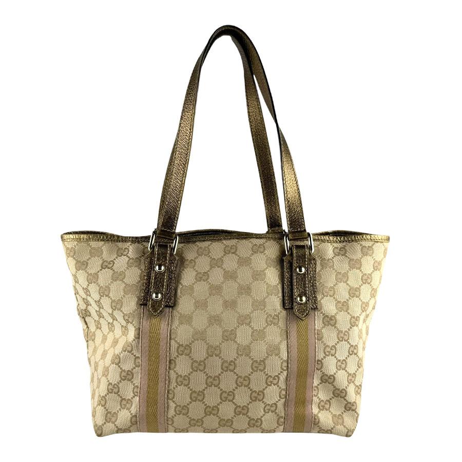 GUCCI（グッチ） ショルダーバッグ GGキャンバス/レザー ブラウン