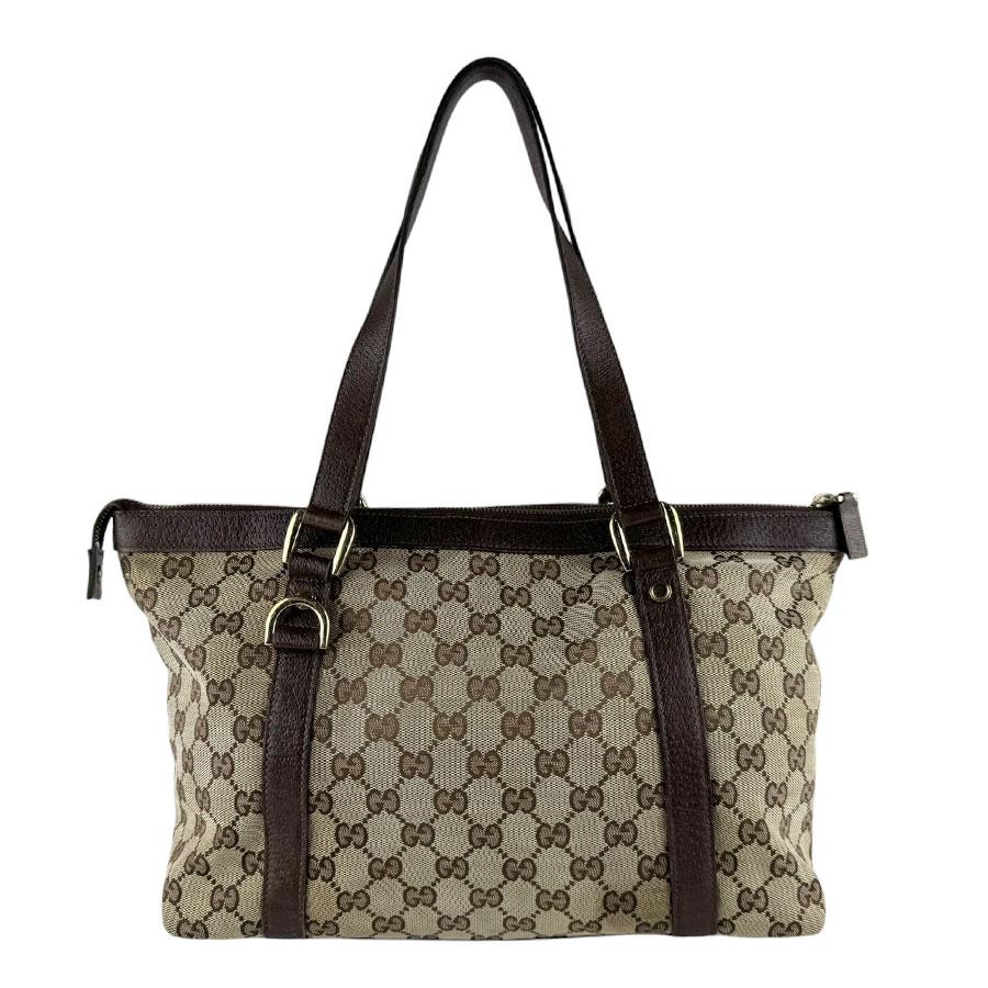 GUCCI ハンドバッグ ブラウン キャンバス GUCCI（グッチ） ハンドバッグ GGキャンバス/レザー ブラウン