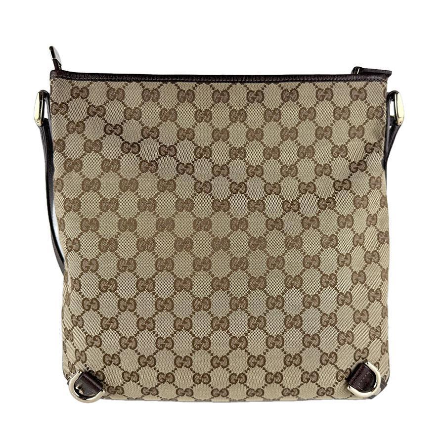 GUCCI（グッチ） ショルダーバッグ GGキャンバス/レザー ブラウン
