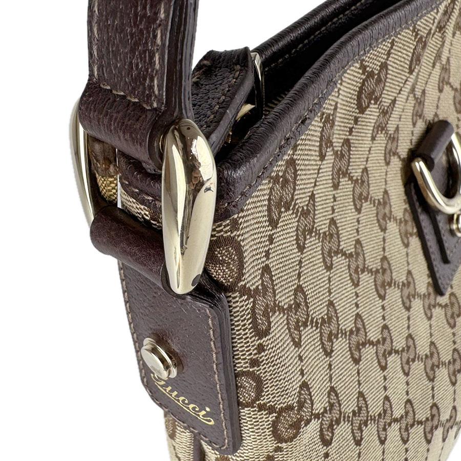 GUCCI（グッチ） ショルダーバッグ GGキャンバス/レザー ブラウン