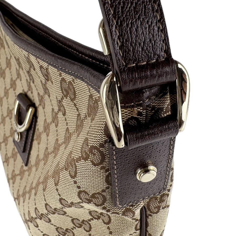 GUCCI（グッチ） ショルダーバッグ GGキャンバス/レザー ブラウン