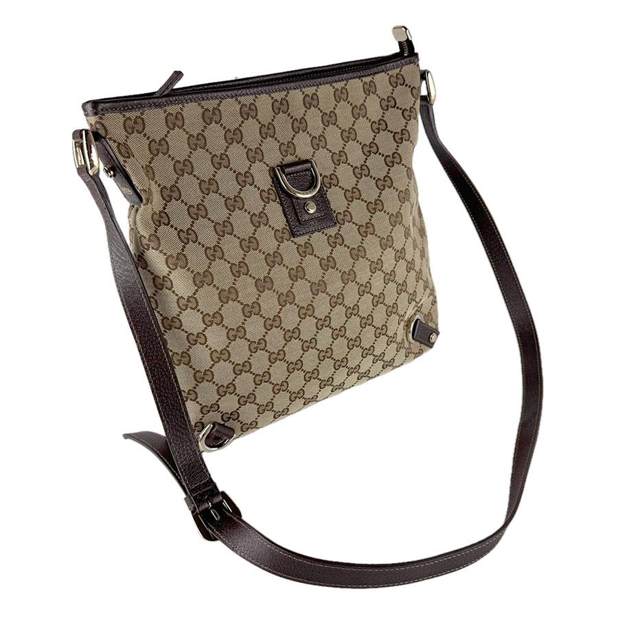 GUCCI（グッチ） ショルダーバッグ GGキャンバス/レザー ブラウン