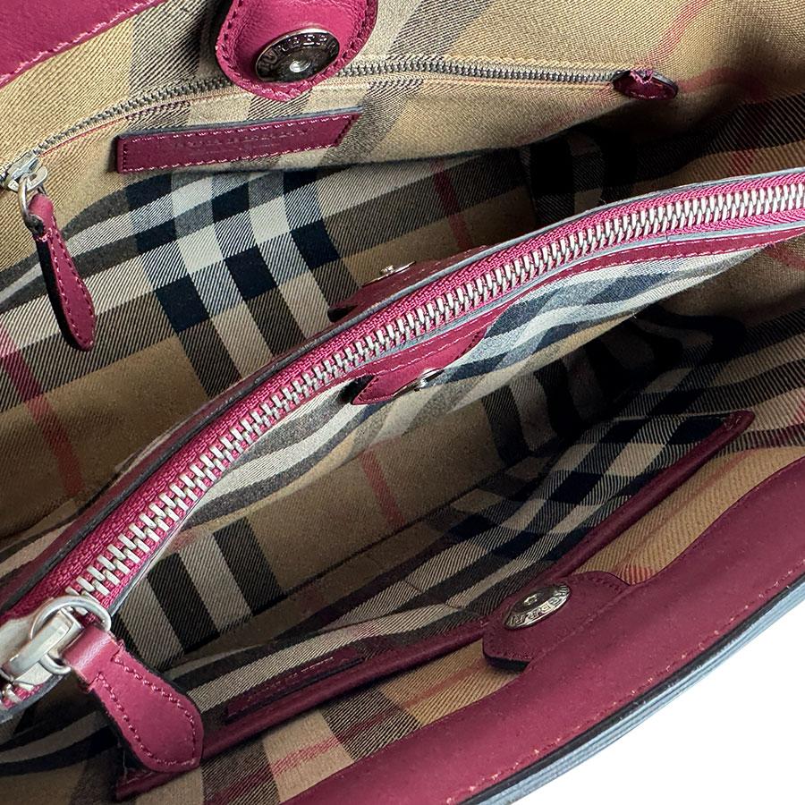 Burberry ハンドバッグ ベージュ/レッド BURBERRY（バーバリー） ハンドバッグ ショルダーバッグ レザー ワイン