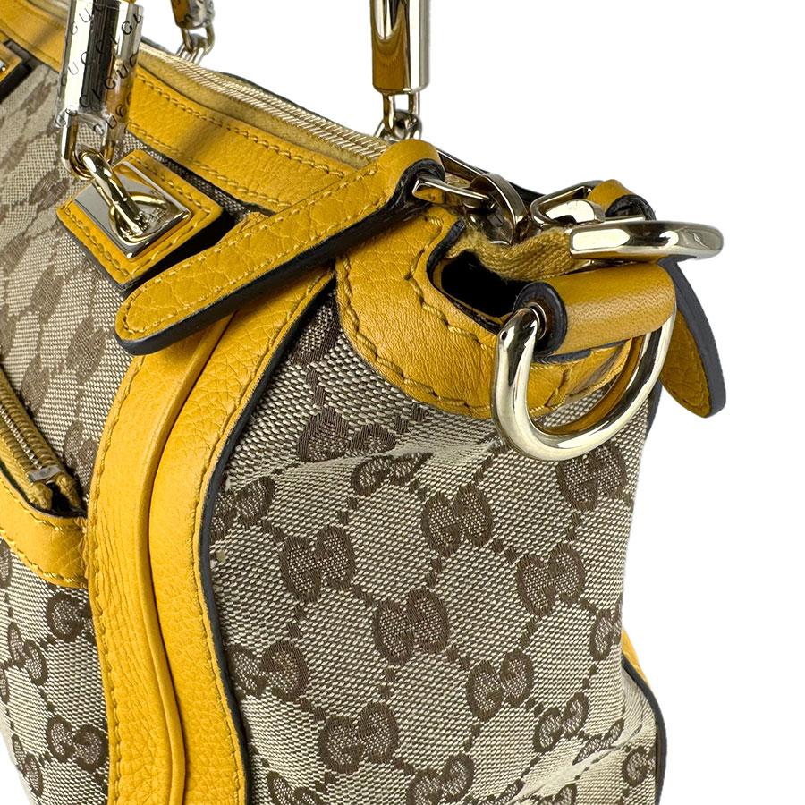 【美品】GUCCI ハンドバッグ イエロー キャンバス ベージュ GUCCI（グッチ） ハンドバッグ ショルダーバッグ ベラ GGキャンバス