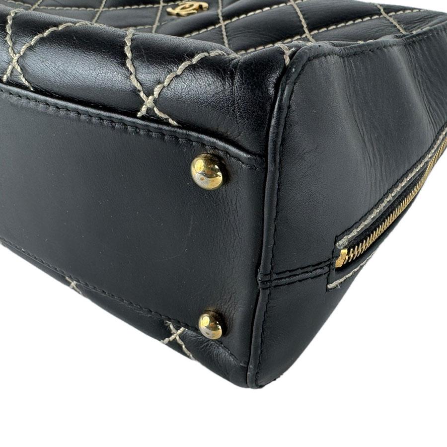 CHANEL（シャネル） ハンドバッグ ワイルドステッチ レザー ブラック