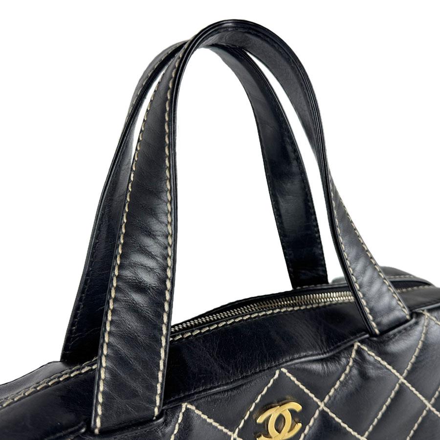 CHANEL（シャネル） ハンドバッグ ワイルドステッチ レザー ブラック