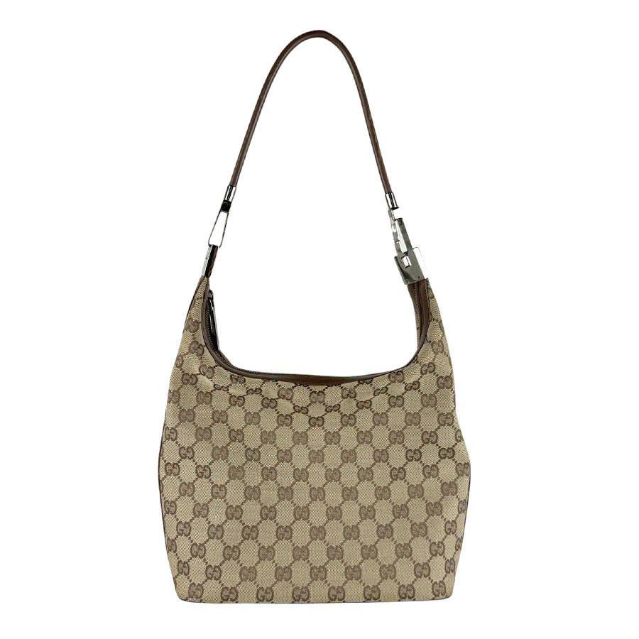 GUCCI（グッチ） ショルダーバッグ GGキャンバス/レザー ブラウン