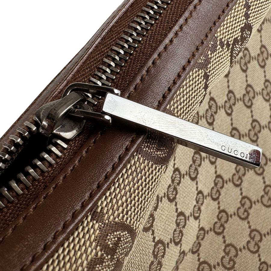 GUCCI（グッチ） ショルダーバッグ GGキャンバス/レザー ブラウン