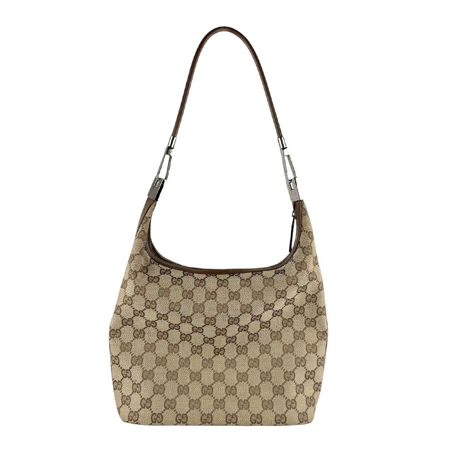 GUCCI（グッチ） ショルダーバッグ GGキャンバス/レザー ブラウン