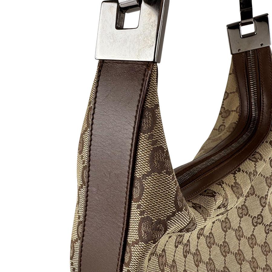 GUCCI（グッチ） ショルダーバッグ GGキャンバス/レザー ブラウン