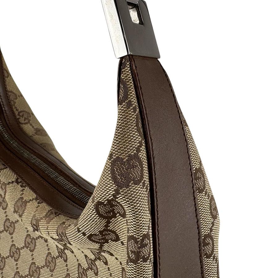 GUCCI（グッチ） ショルダーバッグ GGキャンバス/レザー ブラウン
