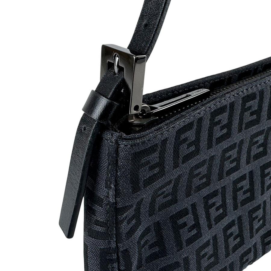 FENDI】ハンドバッグズッキーノ柄ナイロンブラックFF金具
