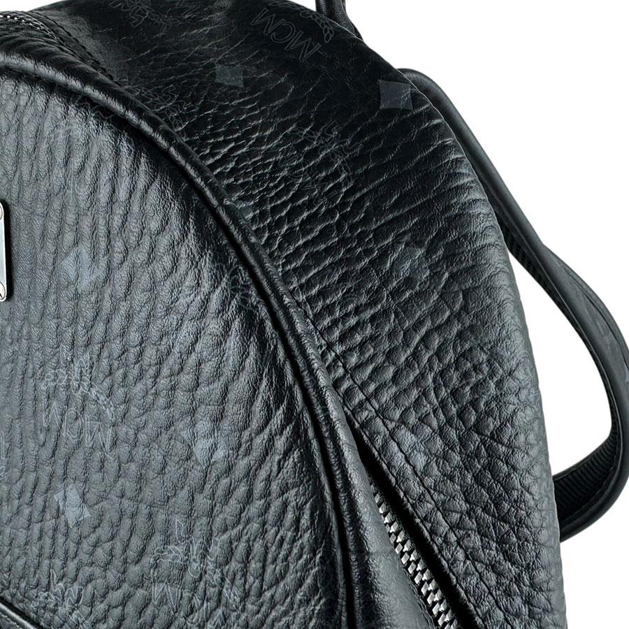 MCM ブラックレザーリュック 正規品 MCM（エムシーエム） エム シー エム リュック レザー ブラック