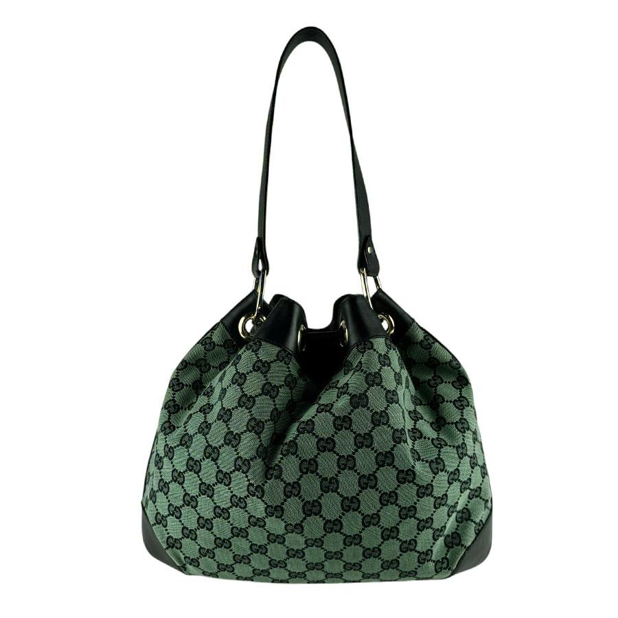 GUCCI（グッチ） ショルダーバッグ GGキャンバス/レザー グリーン 