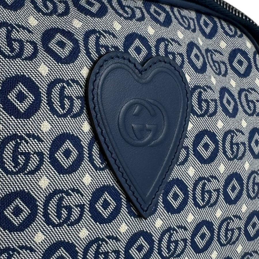 GUCCI（グッチ） ショルダーバッグ キャンバス/レザー ネイビー/レッド