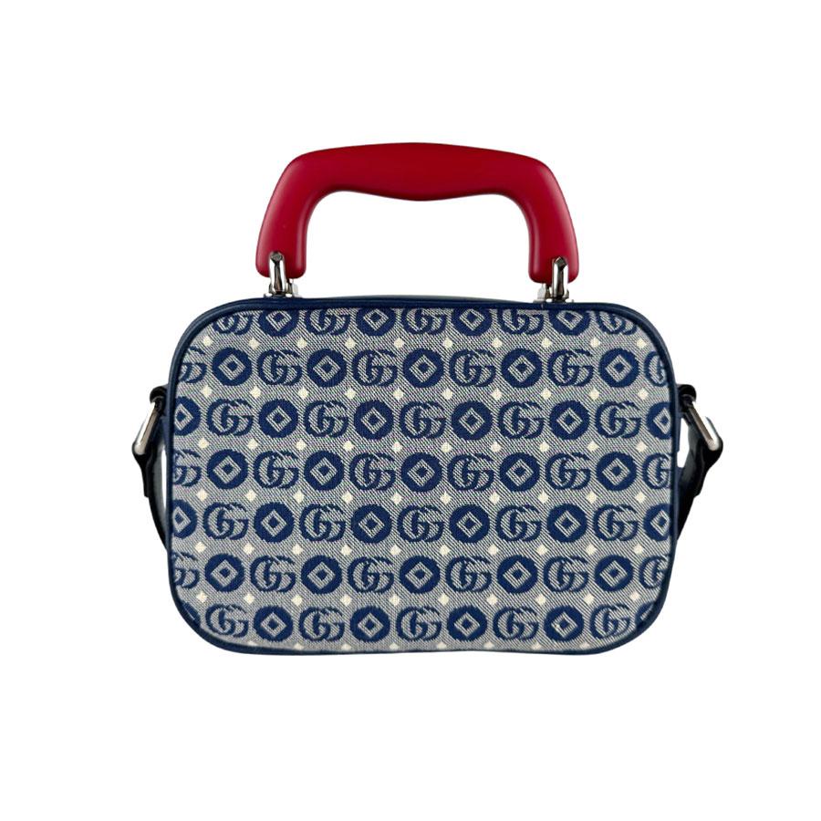 GUCCI（グッチ） ショルダーバッグ キャンバス/レザー ネイビー/レッド