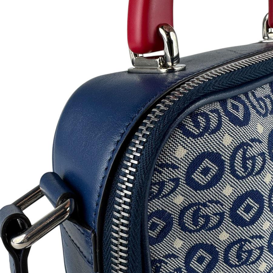 GUCCI（グッチ） ショルダーバッグ キャンバス/レザー ネイビー/レッド