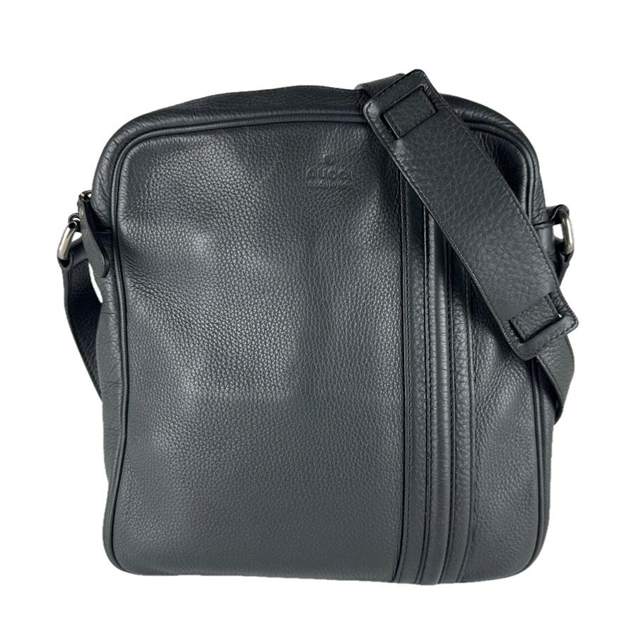 GUCCI（グッチ） 斜め掛けショルダーバッグ レザー ダークグレー