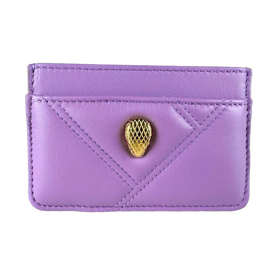 BVLGARI サングラス セルペンティ装飾 パープル 美品 イタリア製 BVLGARI（ブルガリ） カードケース セルペンティ レザー パープル