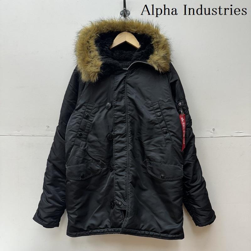 ALPHA INDUSTRIES◇フライトジャケット/L/ナイロン/BLK/無地/20094-201