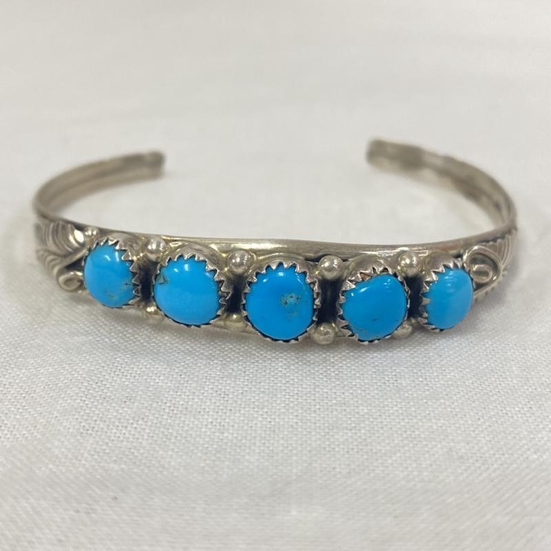 ナバホ族 Navajo バングル インディアンジュエリー ターコイズ WB刻印 古着 インディアンジュエリー NAVAJO ナバホ J刻印 ターコイズバングル