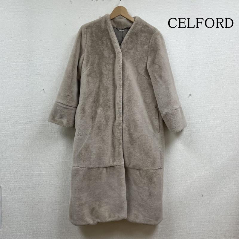 セルフォード ロング コート フェイク ファー 防寒 スナップボタン