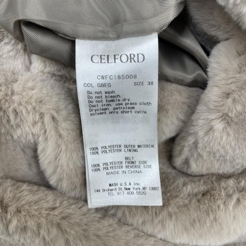 セルフォード ロング コート フェイク ファー 防寒 スナップボタン 