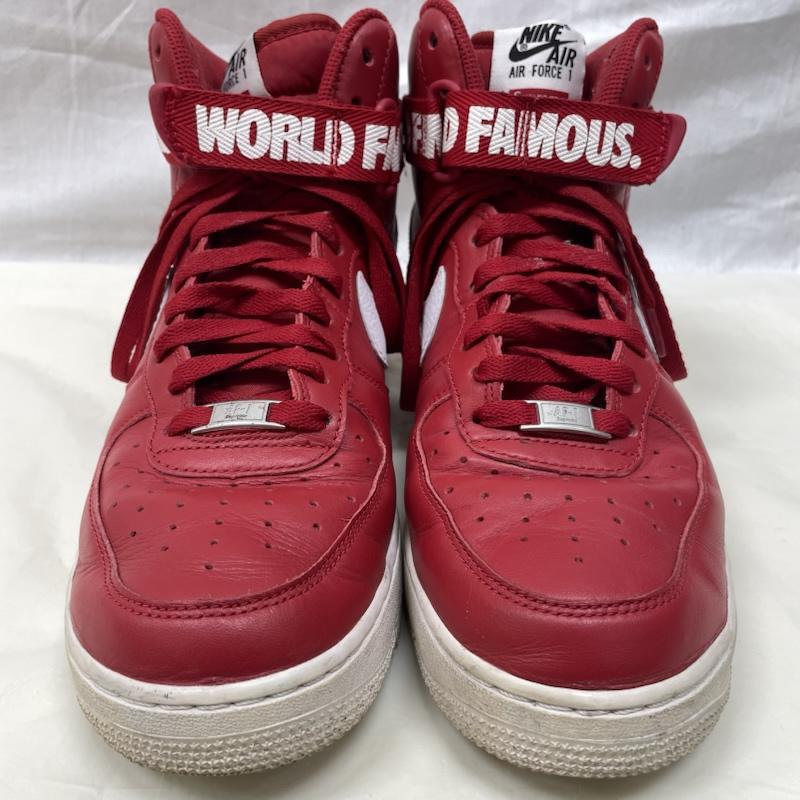 ナイキ 698696-610 ×Supreme Nike Air Force 1 High World Famous Red