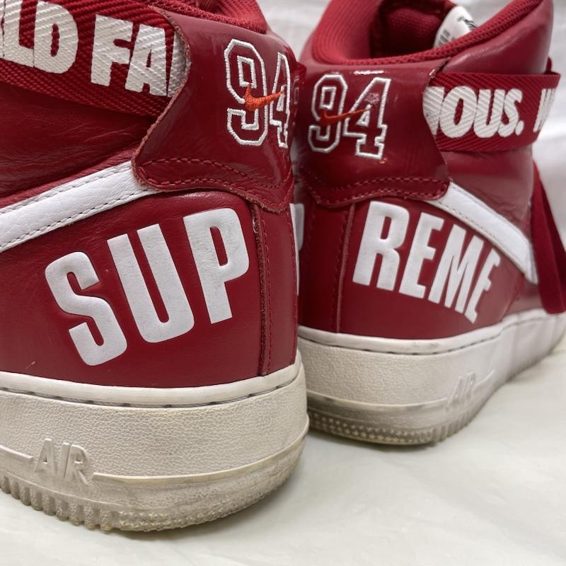 ナイキ 698696-610 ×Supreme Nike Air Force 1 High World Famous Red