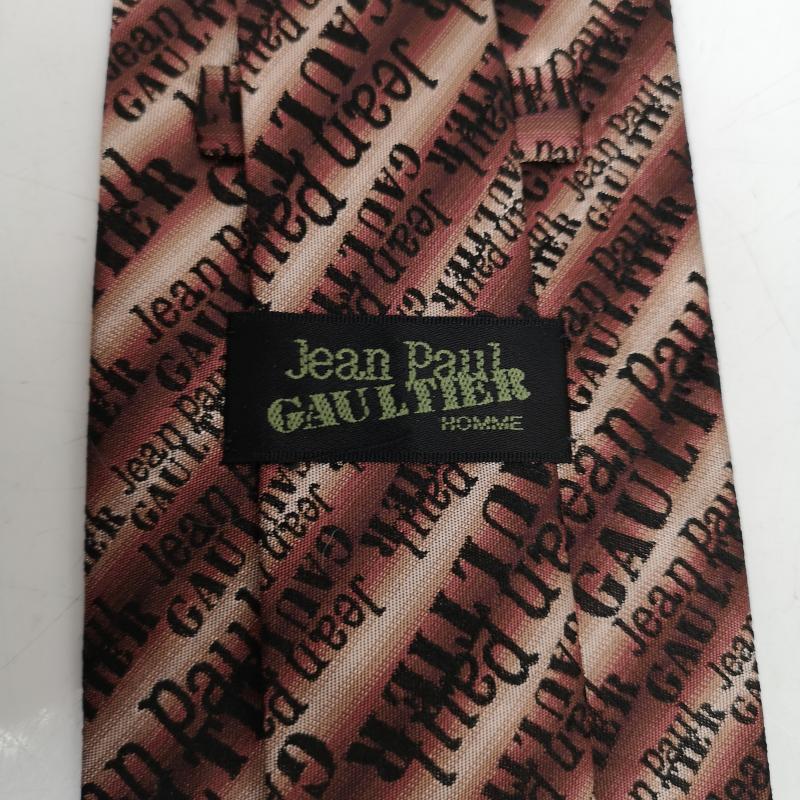 ジャンポールゴルチエ 90s ジャガード ロゴ シルク ネクタイ