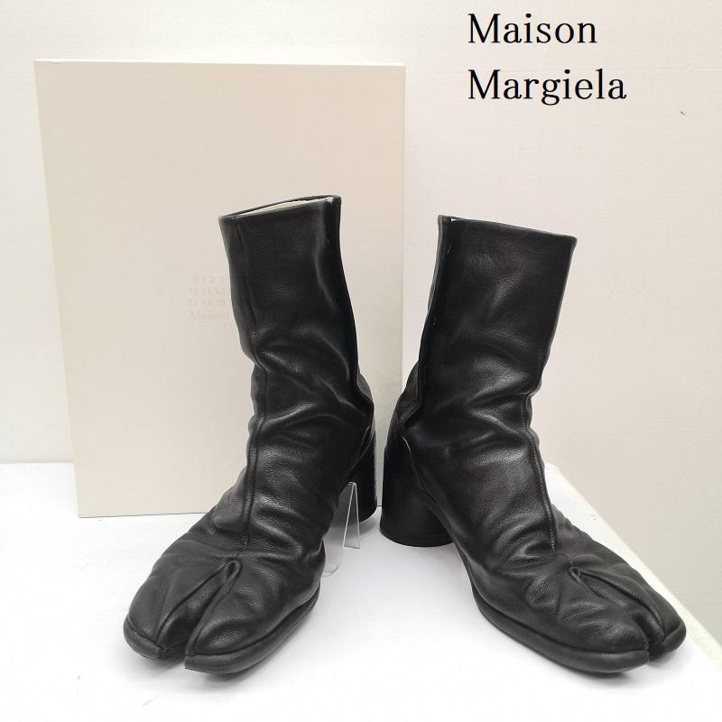 メゾン マルジェラ 21SS TABI BOOTS レザー 足袋 ブーツ シボ革 ヒール