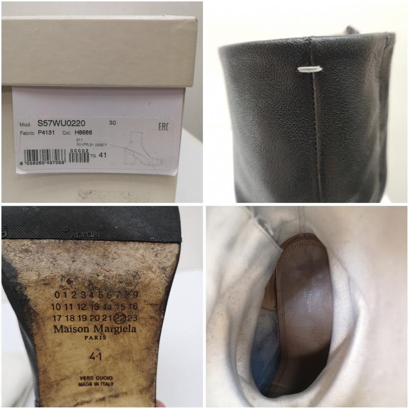 メゾン マルジェラ 21SS TABI BOOTS レザー 足袋 ブーツ シボ革 ヒール
