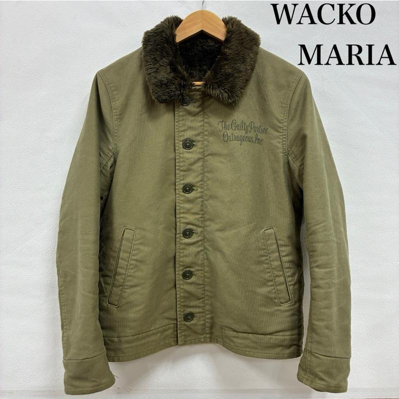 ワコマリア N-1 デッキジャケット 裏ボア 胸ロゴ ミリタリー S