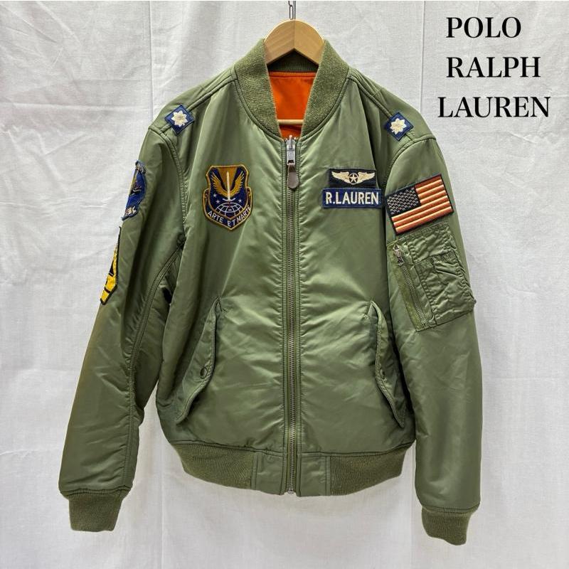 ポロバイラルフローレン ワッペンMA-1 フライトジャケット オリーブ