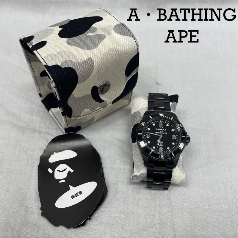 BAPE BAPEX 猿マリーナ壁掛け時計 ブラック アベイシングエイプ MGD-023 BAPEX ステンレス BLK ブラック ベゼル
