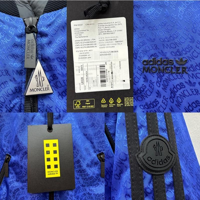 モンクレール 23AW adidas 総柄 ラインスリーブ ダウン ジャケット I209S1A00015 M2448 1 50142793 50142793の画像