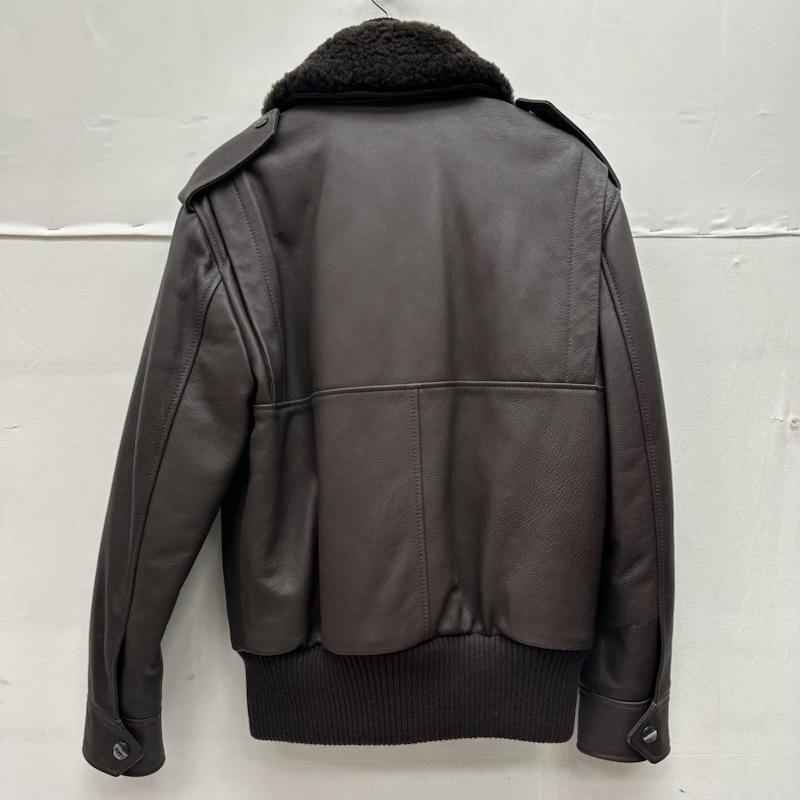 バーバリー G-1 レザー ジャケット フライト ムートン襟 ワッペン