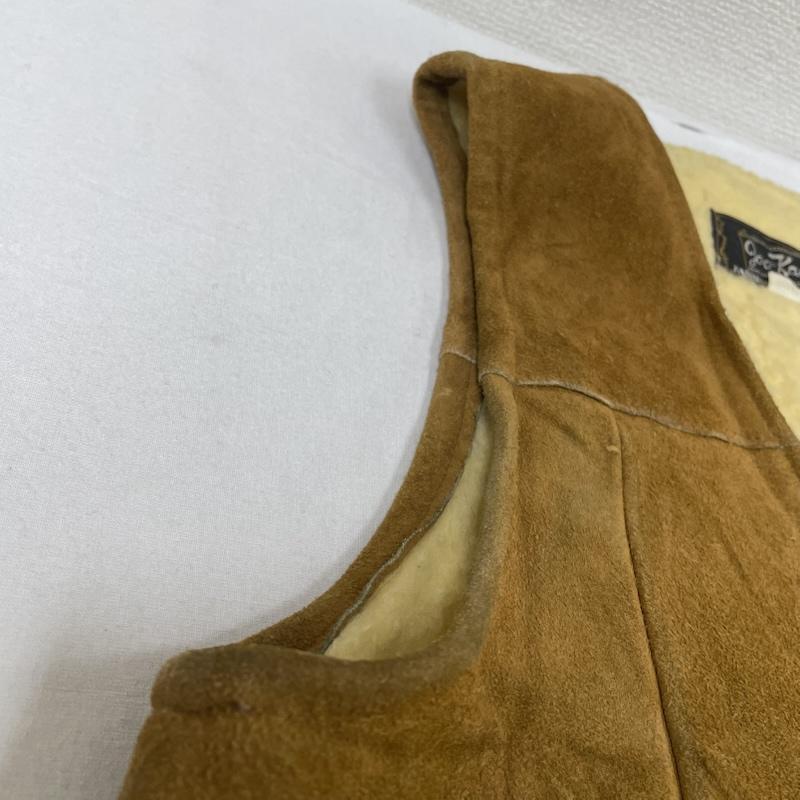 古着 70s Joo-Kay ムートン ベスト ジレ 前開き スナップボタン 