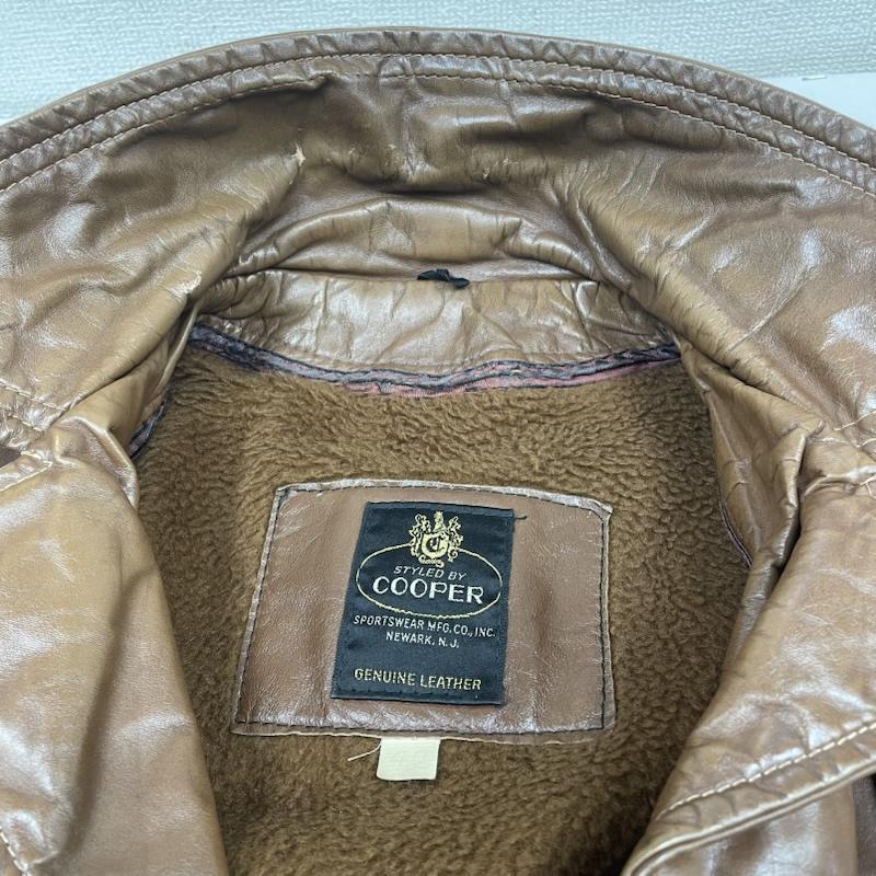 クーパー 70s USA製 レザー ジャケット ハーフコート 本革 ブラウン