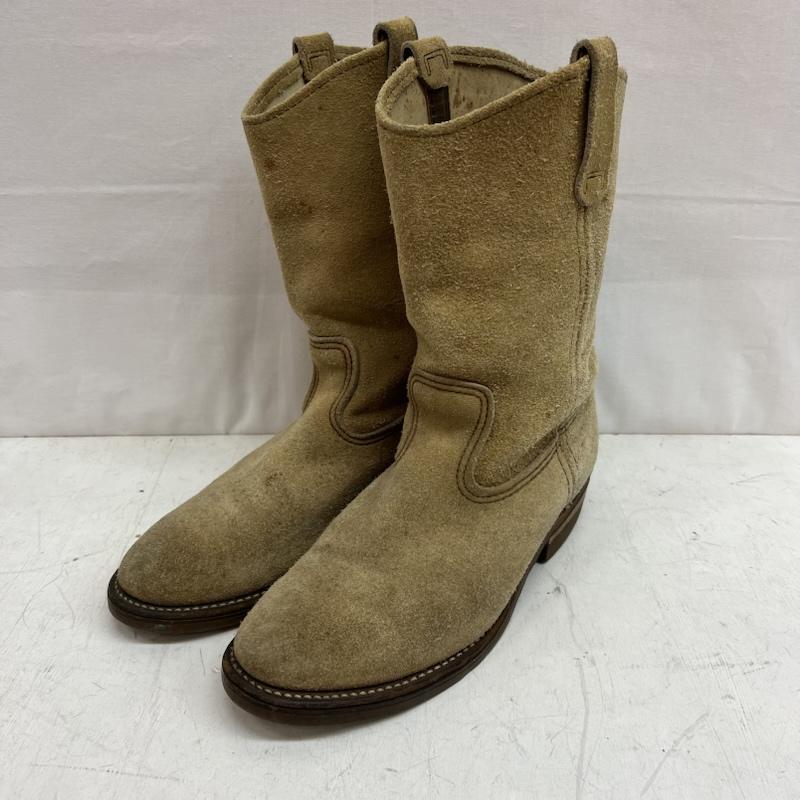 RED WING レッドウィング スエード ペコスブーツ　プリント縦羽根タグ レッドウィング プリント羽タグ 縦羽 USA製 スエードレザー