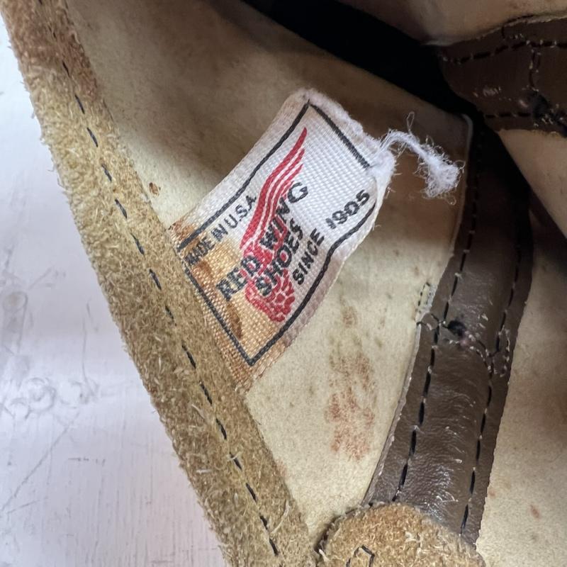 RED WING レッドウィング スエード ペコスブーツ　プリント縦羽根タグ レッドウィング プリント羽タグ 縦羽 USA製 スエードレザー