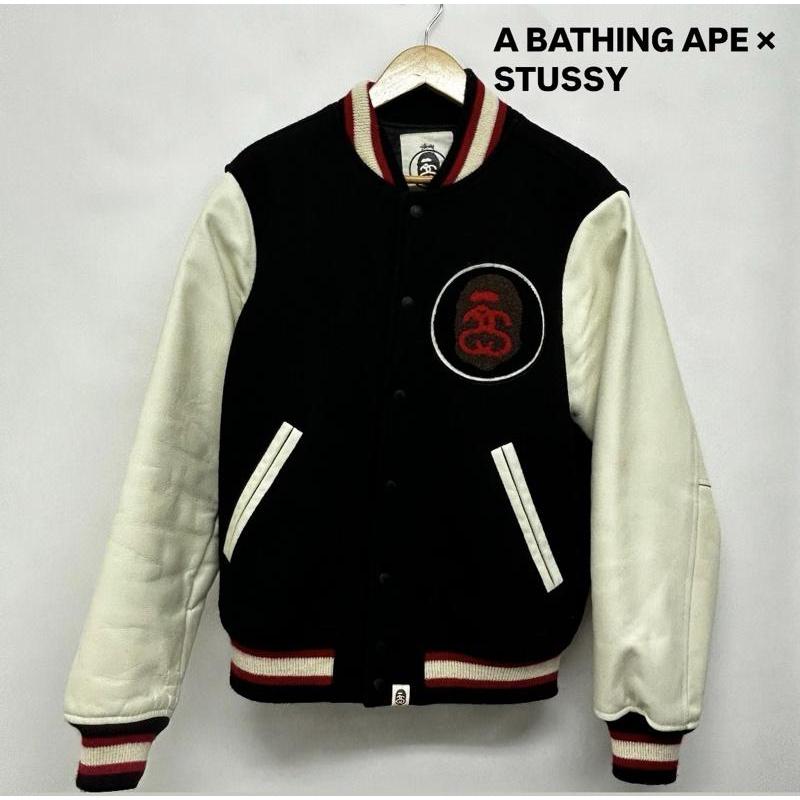 アベイシングエイプ A BATHING APE x STUSSY スタジアムジャケット 刺繍ワッペン M 50145407 50145407