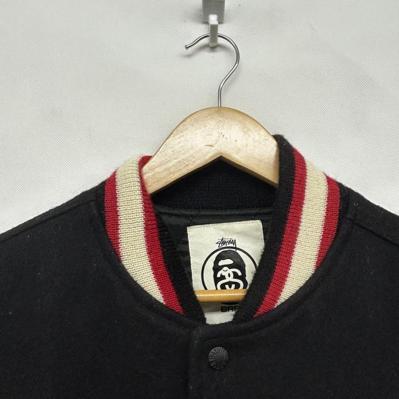 アベイシングエイプ A BATHING APE x STUSSY スタジアムジャケット 刺繍ワッペン M 50145407 50145407の画像