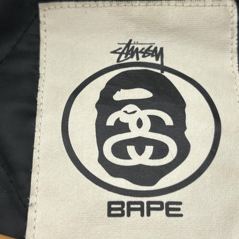 アベイシングエイプ A BATHING APE x STUSSY スタジアムジャケット 刺繍ワッペン M 50145407 50145407の画像