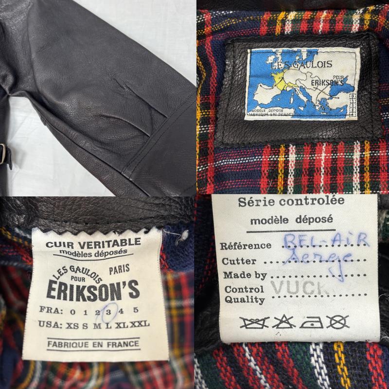 古着 LES GAULOIS ERIKSON'S フランス製 レザー ジャケット ハーフ
