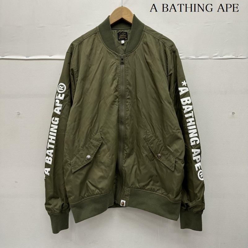 アベイシングエイプ MA-1 ロゴ スリーブ ナイロン ジャケット