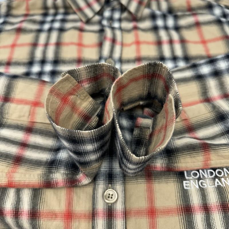バーバリー 21AW ロゴ 刺繍 ノバチェック レギュラーカラー シャツ
